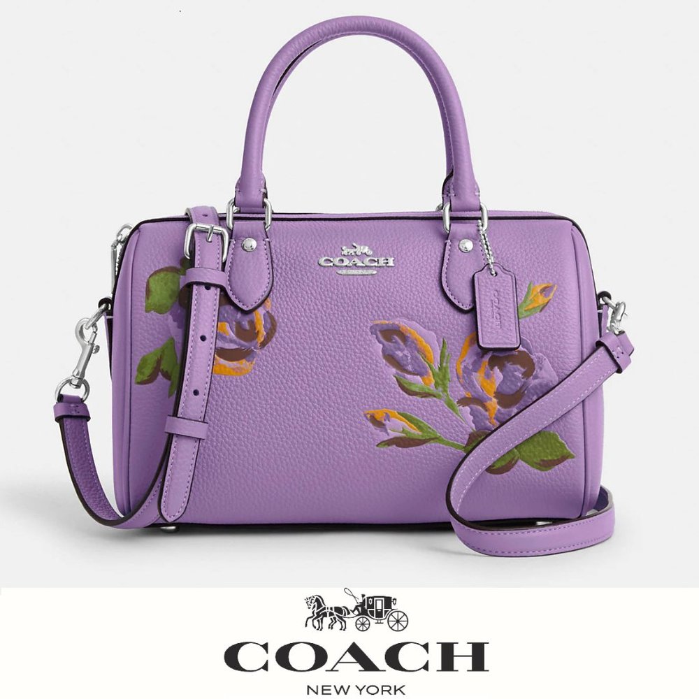 🌸🌿 Coach Rowan Satchel With Rose Print
